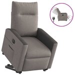 vidaXL Fauteuil inclinable électrique taupe tissu