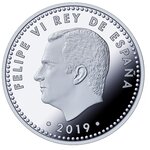 Pièce de monnaie 10 euro Espagne 2019 argent BE – Premiers pas sur la lune