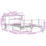 vidaXL Lit bibliothèque sans matelas blanc 150x200 cm bois pin massif