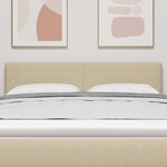 vidaXL Tête de lit LED avec des lumières à LED Vert gris 144 cm tissu