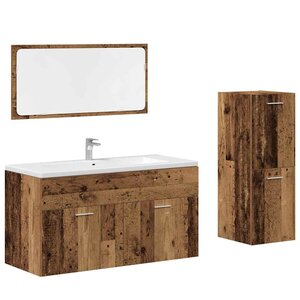 vidaXL Ensemble de meubles salle de bain 3 Pièces bois d'ingénierie