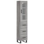 vidaXL Buffet haut Sonoma gris 34 5x34x180 cm Bois d'ingénierie