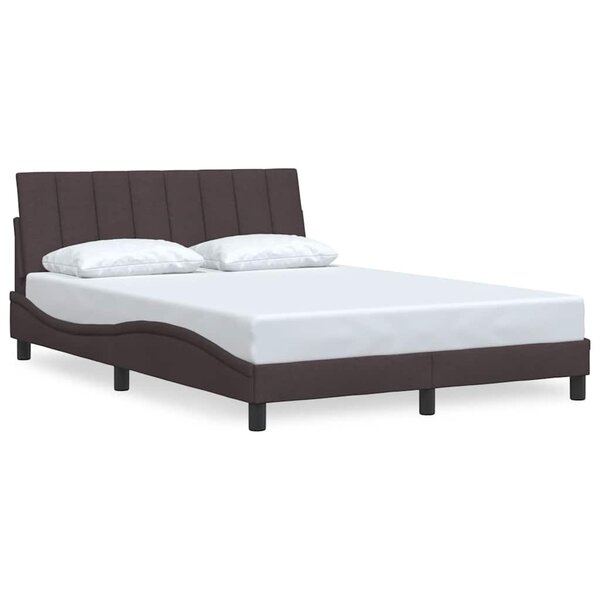 vidaXL Cadre de lit sans matelas Hanko marron foncé 140x200 cm tissu