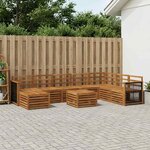 vidaXL Ensemble de canapés d'extérieur 7 Pièces Naturel