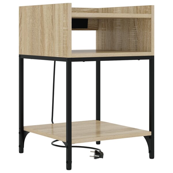 vidaXL Cabinet de chevet avec étagère avec stockage Chêne sonoma 40 x 40 x 61 cm