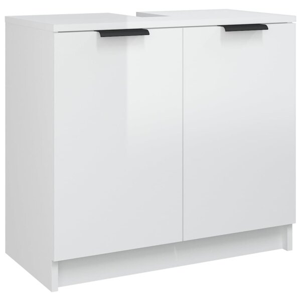 vidaXL Armoire de salle de bain Blanc brillant 64 5x33 5x59 cm