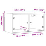 vidaXL Armoire murale avec portes en verre chêne sonoma 68 5x37x35 cm