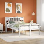 vidaXL Lit bibliothèque sans matelas blanc 150x200 cm bois pin massif