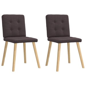 vidaXL Chaises à manger lot de 2 marron foncé tissu