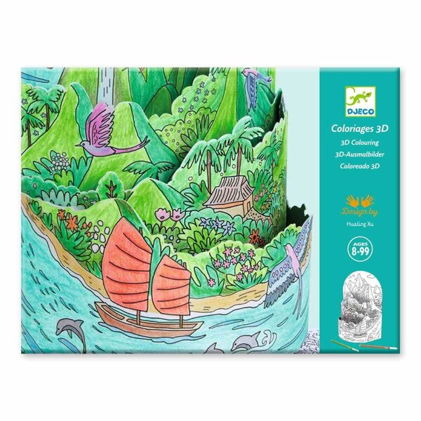 Djeco DJ08744 - Coloriages 3D Île