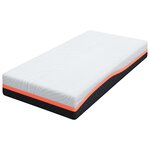 vidaXL Matelas Blanc et Gris 100 x 200 cm Mousse à Mémoire