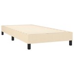 vidaXL Sommier à lattes de lit avec matelas LED Crème 100x200 cm Tissu