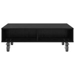 vidaXL Table d'appoint avec roues Chêne noir 90 x 50 x 30 cm