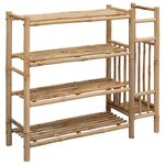 vidaXL Rack à chaussures 88 x 27 x 80 cm Bambou Naturel