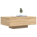 vidaXL Table basse avec lumières LED chêne sonoma 85x55x31 cm