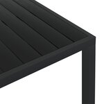 vidaXL Table de jardin noir 150 x 90 x 74 cm Aluminium et WPC