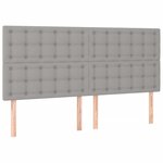 vidaXL Sommier à lattes de lit avec matelas Gris clair 200x200cm Tissu