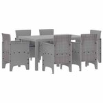 vidaXL Ensemble de salle à manger pour jardin 7 Pièces Gris clair