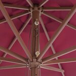 vidaXL Parasol d'extérieur avec mât en bois 350 cm Bordeaux