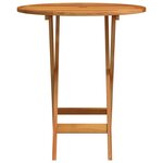 vidaXL Table de jardin pliable Ø60x75 cm Bois d'eucalyptus solide