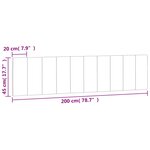 vidaXL Coussin de tête de lit gris clair 200 cm velours
