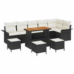 vidaXL Ensemble de canapé de jardin 10 Pièces Noir polyrotin