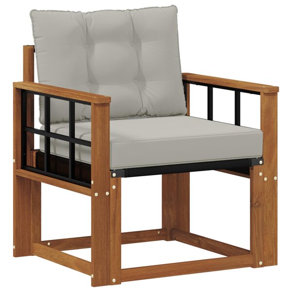 vidaXL Canapé d’extérieur Bois d'Acacia Massif Gris Naturel et Clair