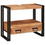 vidaXL Meuble sous-vasque de salle de bain Bois d'acacia massif et fer