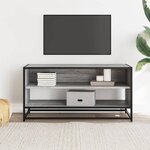 vidaXL Meuble TV sonoma gris 91x40x46 cm bois d'ingénierie et métal