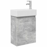 vidaXL Meuble de salle de bain avec robinet Gris béton