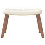 vidaXL Chaise de relaxation avec repose-pied Blanc crème Velours