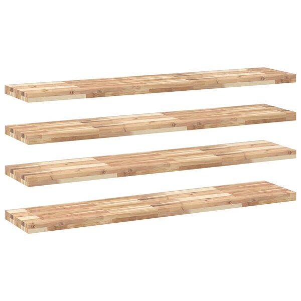 vidaXL Étagères flottantes 4 Pièces 140x30x4 cm acacia massif non traité