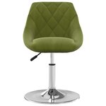 vidaXL Chaises pivotantes à manger lot de 6 vert clair velours