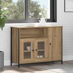 vidaXL Buffet en chêne artisanal 100x35x75 cm en bois d'ingénierie