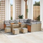 vidaXL Ensemble de canapé de jardin 13 Pièces Beige  gris clair