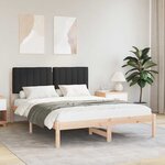 vidaXL Cadre de lit avec tête de lit rembourrée Noir 140 x 190 cm