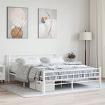 vidaXL Cadre de lit avec tête de lit blanc 160x200 cm métal