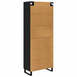 vidaXL Haut Armoire 2 Pièces Chêne noir Bois Aggloméré et Verre
