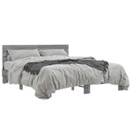 vidaXL Cadre de lit sans matelas sonoma gris 160x200 cm