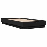 vidaXL Cadre de lit sans matelas noir 90x190 cm bois ingénierie