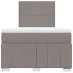 vidaXL Sommier à lattes de lit avec matelas Taupe 120x200 cm Tissu