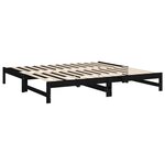 vidaXL Lit coulissant Noir 2x(100x200) cm Bois de pin massif