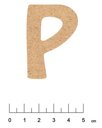 Alphabet en bois MDF adhésif 5 cm Lettre P