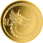 Pièce de monnaie en Or 50 Dollars g 8 Millésime 2024 YEAR OF THE DRAGON