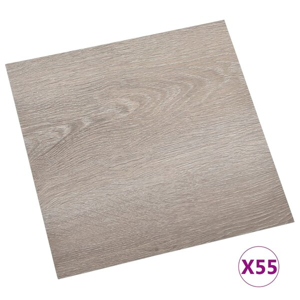vidaXL Dalles de plancher autoadhésives 55 Pièces PVC 5 11 m² taupe