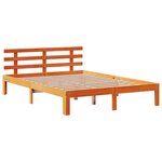 vidaXL Cadre de lit et tête de lit sans matelas cire marron 120x200 cm