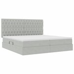 vidaXL Lit de rangement LED avec matelas Gris clair 200 x 200 cm