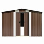 vidaXL Abri de jardin 257x392x181 cm Métal Marron