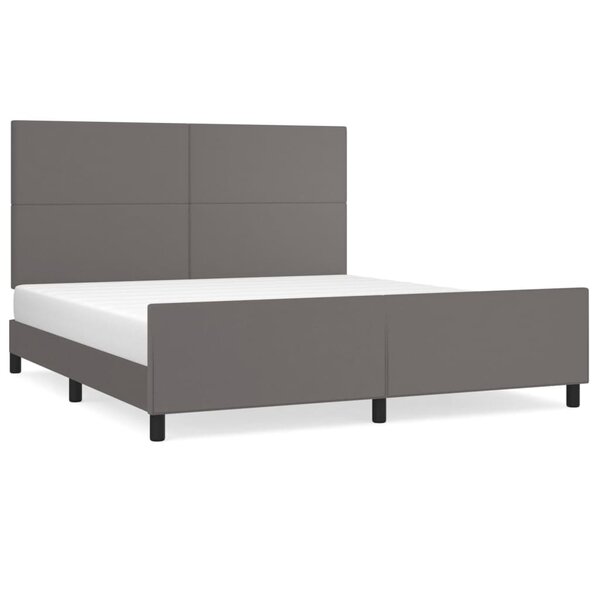 vidaXL Cadre de lit sans matelas gris similicuir
