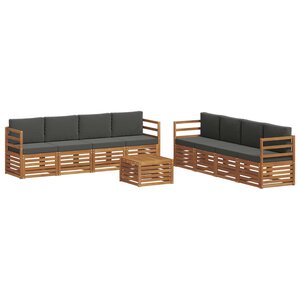 vidaXL Ensembles de canapés avec coussin 9 Pièces Naturel et Anthracite